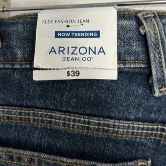 Arizona Jean Co Jeans Size 12 Reg Blue Denim Straight Leg Adjustable - Picture 4 of 9